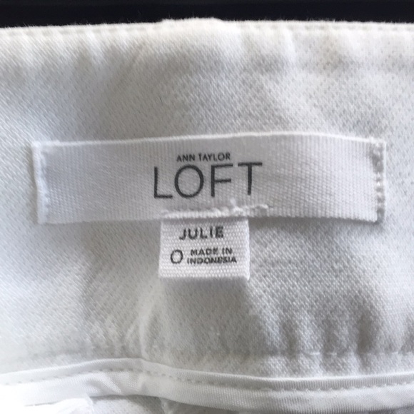 Loft brand white riviera pant size 0 Julie fit - Picture 3 of 4